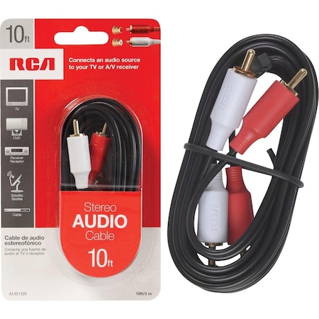 Rca 10 Ft. Black Stereo Audio Cable AH910R